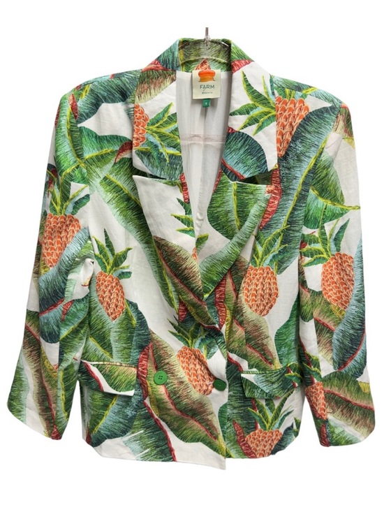 FARM Rio Jackets & Blazers - Pure Linen RARE New Farm Rio Pineapple Palm Leafs Tree Blazer Jacket